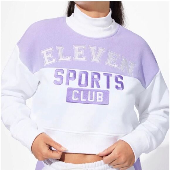 Eleven By Venus Williams Collegiate Tennis Sweatshirt Lilac size S - Picture 3 of 9